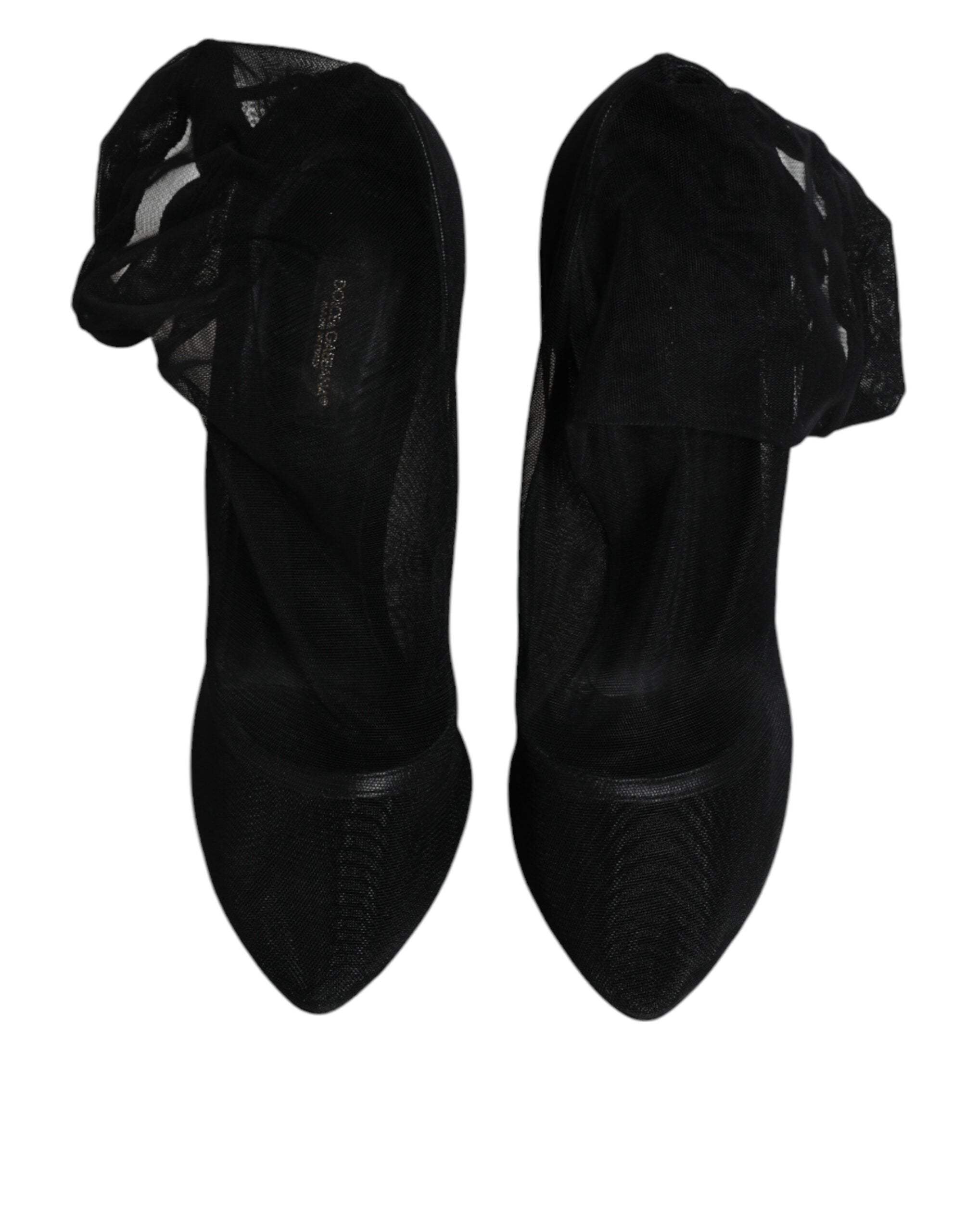 Dolce & Gabbana Black Nylon Mesh Sock Style Boots Women's Shoes (Pre-Owned)