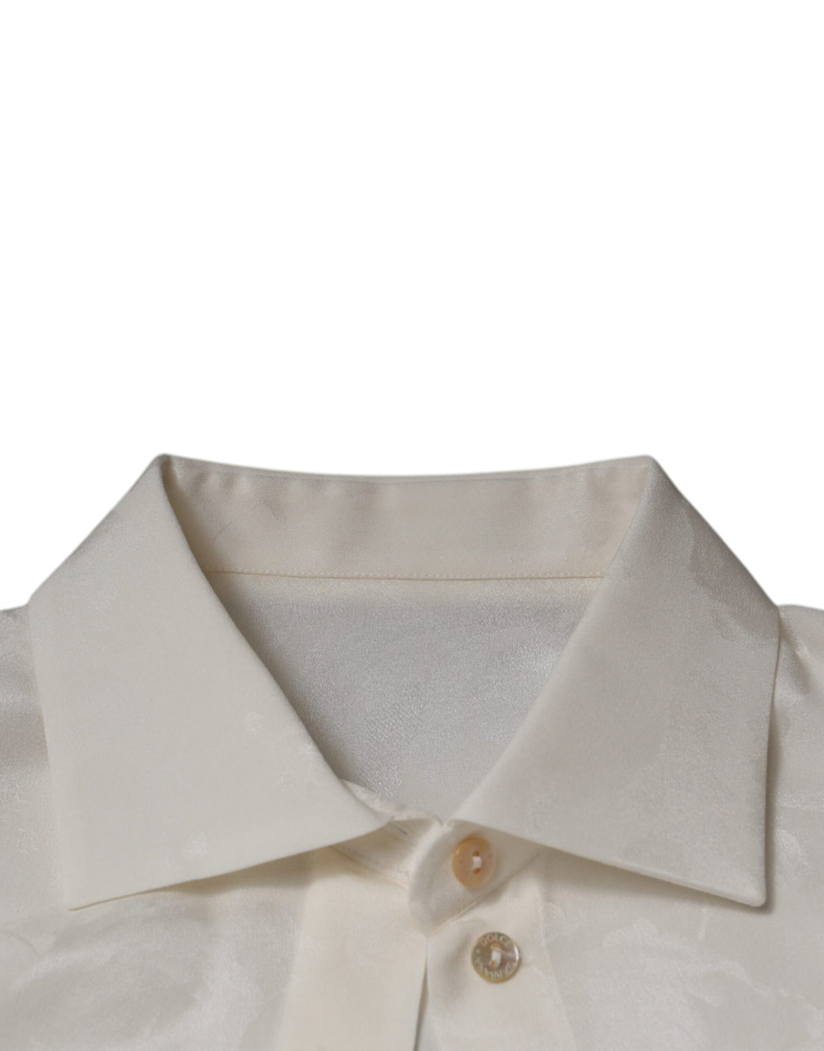 Dolce & Gabbana White Silk Collared Long Sleeves Shirt Women's Top (Pre-Owned)