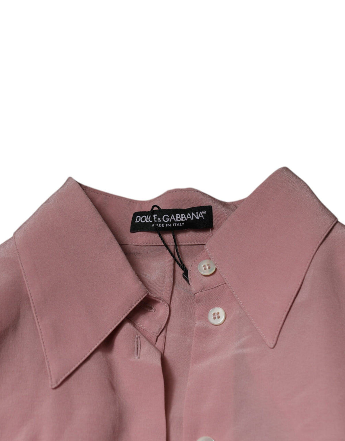 Dolce & Gabbana Pink Cotton Long Sleeves Collared Blouse Women's Top