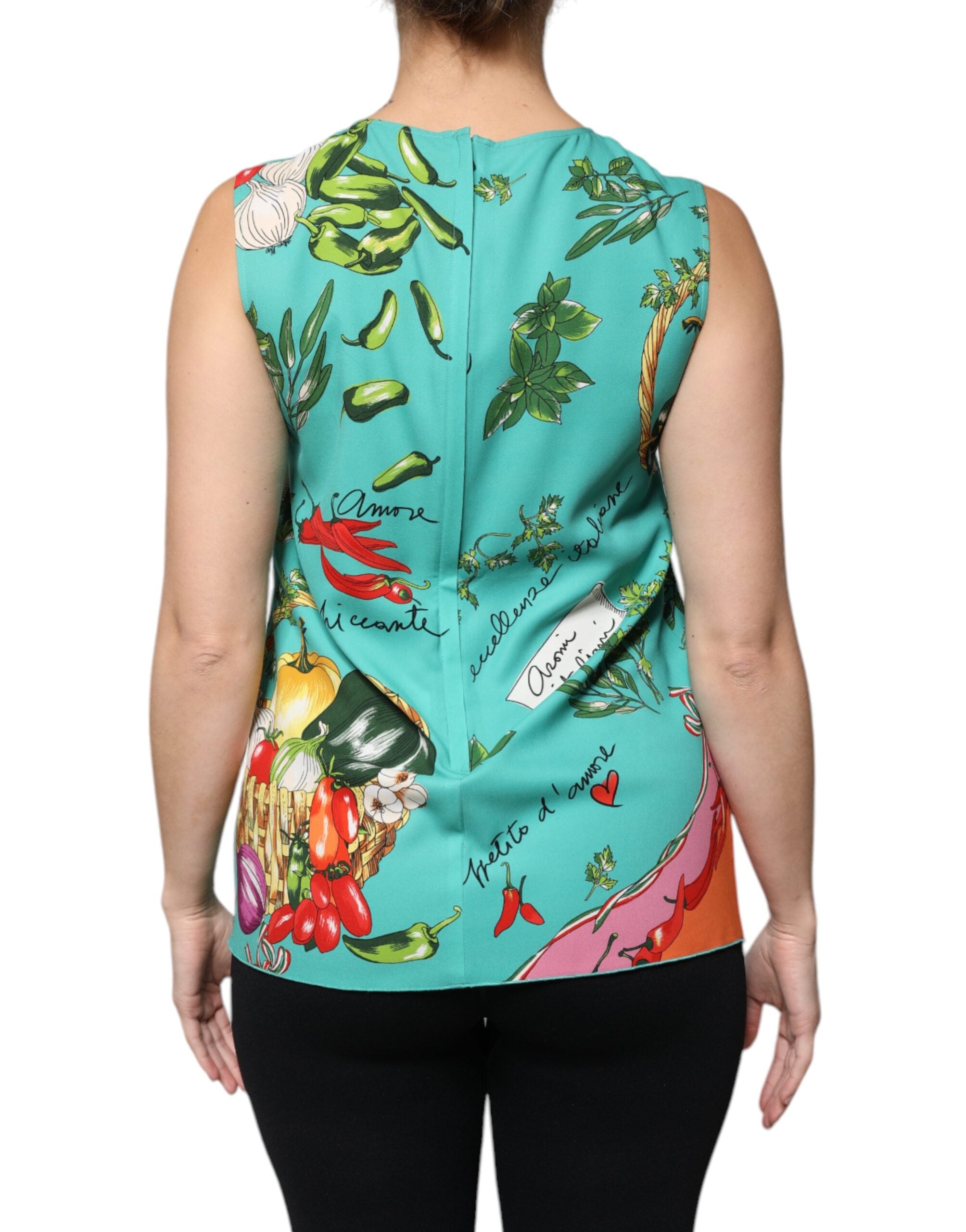 Dolce & Gabbana Multicolor Vegetables Sleeveless Tank Women's Top