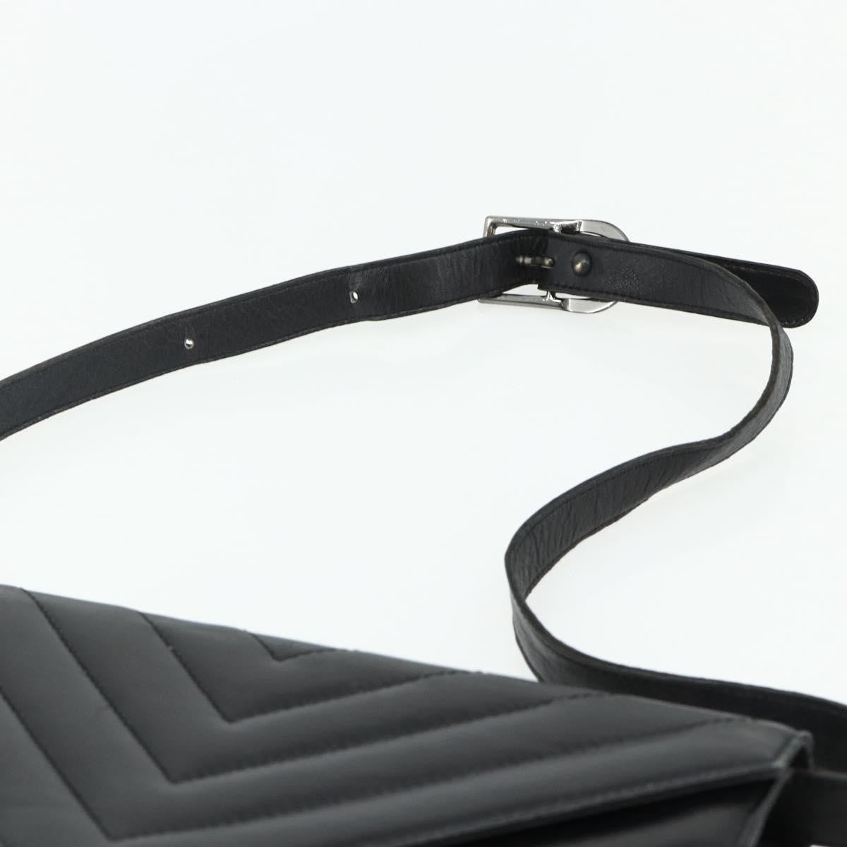 Saint Laurent Loulou Nm Matelasse Chevron Leather Black Leather Shoulder Bag Bag (Pre-Owned)