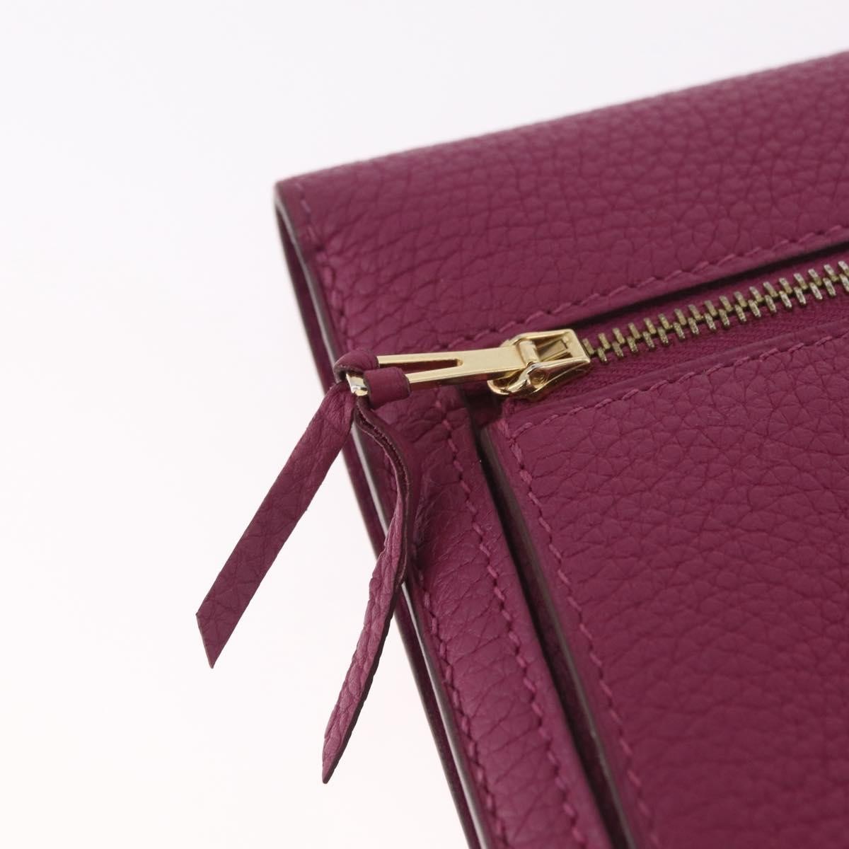 Hermes Dogon Duo Combined Leather Purple Leather Wallets Accessory (Pre-Owned)