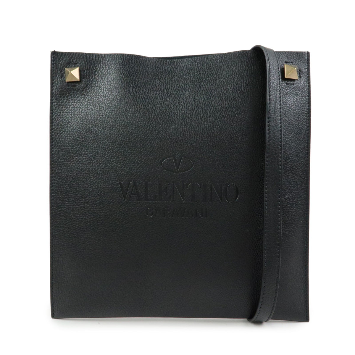 Valentino Garavani Vintage Leather Black Leather Shoulder Bag Bag (Pre-Owned)