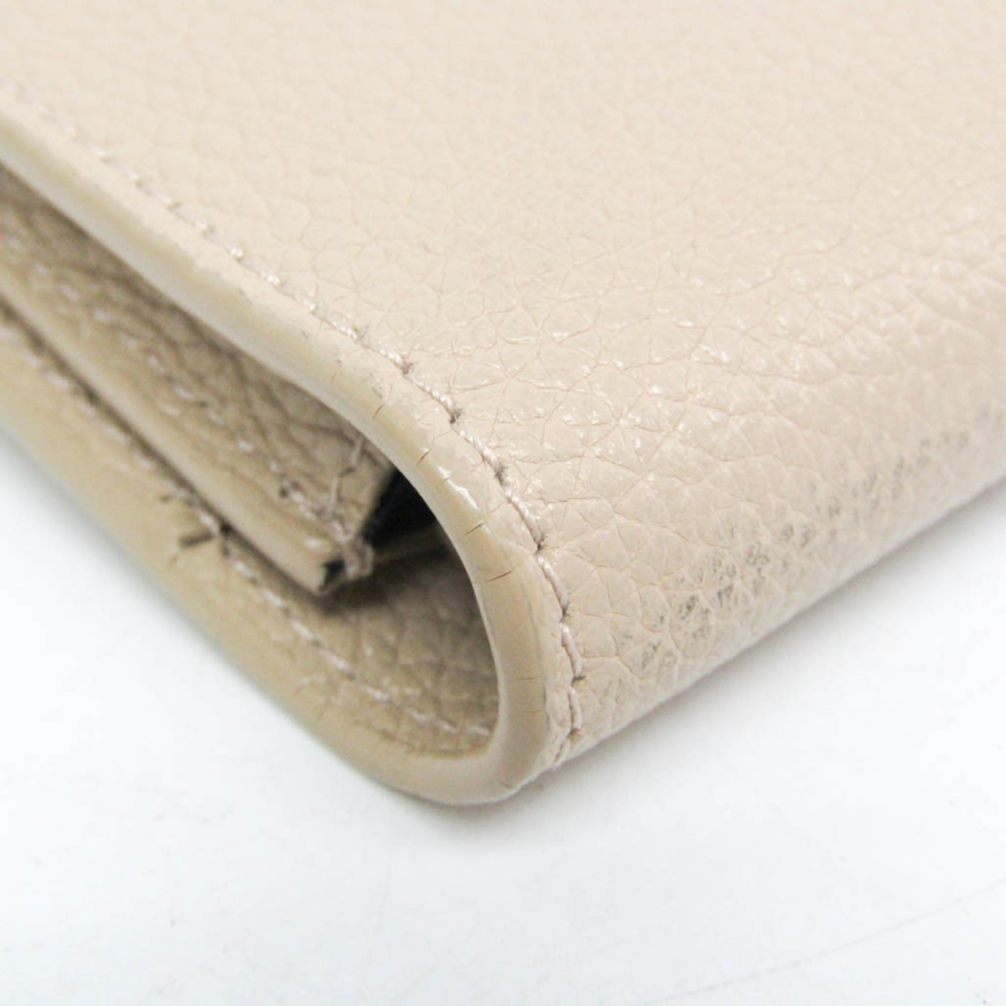 Saint Laurent Sac De Jour Souple Card Case Leather Beige Leather Wallets Accessory (Pre-Owned)