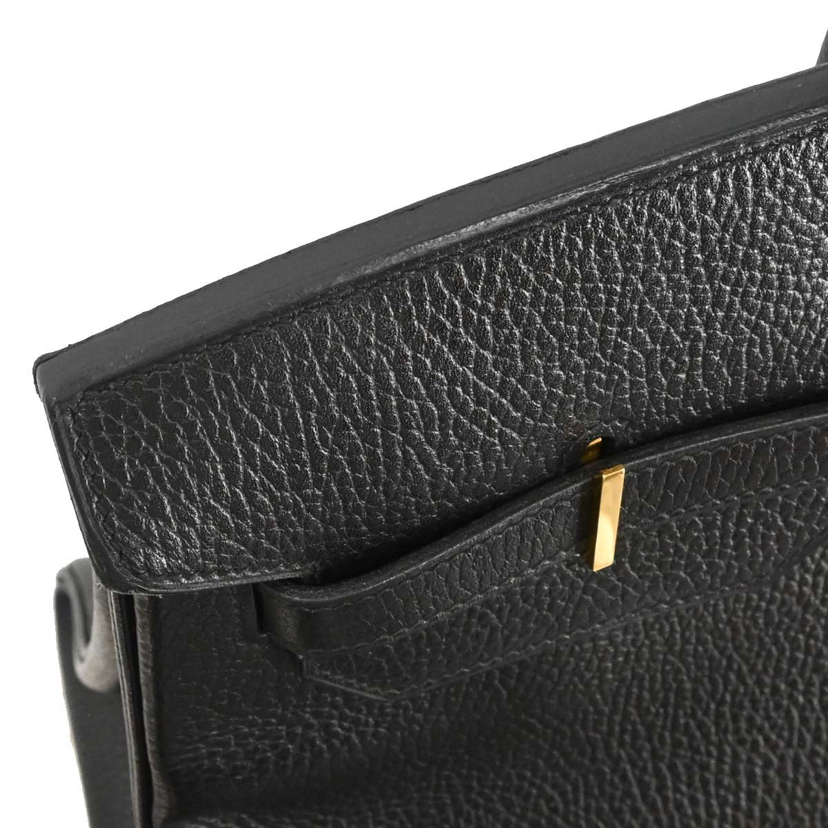 Hermes Birkin Black Ardennes With Gold Hardware Black Leather Handbag (Pre-Owned)