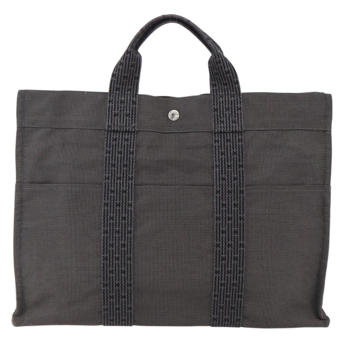 Hermes Fourre-Tout Herline Canvas Gray Canvas Tote Bag Bag (Pre-Owned)