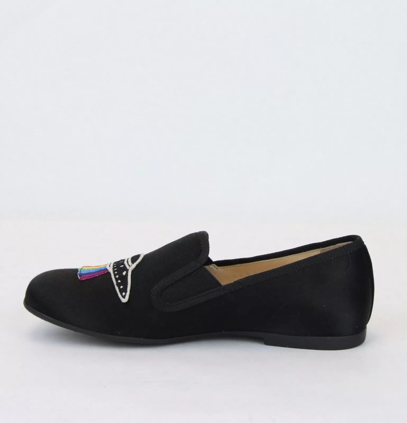 Gucci Unisex Children's Black Silk Flats w/Heart Icon 32/US .5 484976 1000