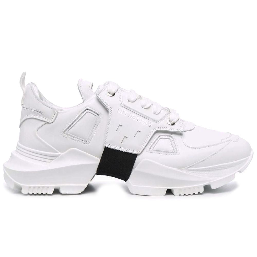 Les Hommes White Calfskin Men Men's Sneaker