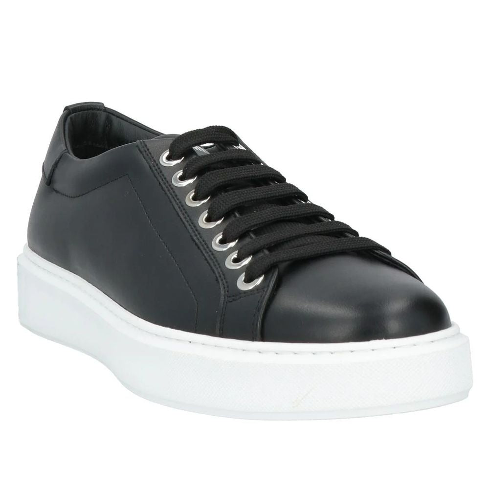 Les Hommes Black Calfskin Men Men's Sneaker