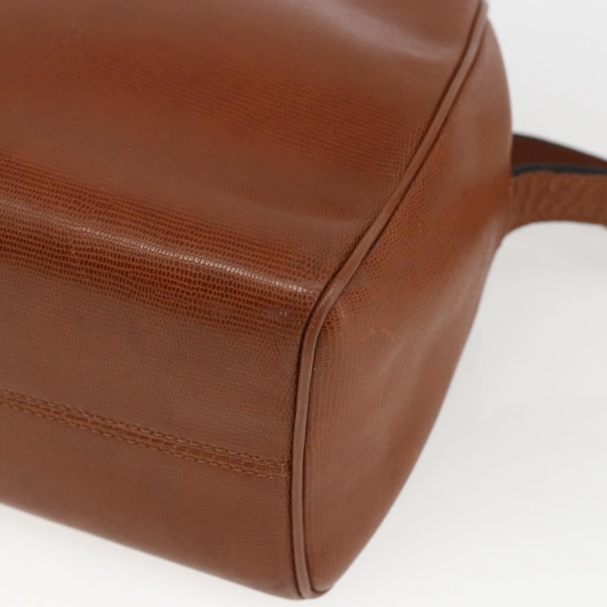 Celine Vintage Circle Logo Leather Brown Leather Shoulder Bag Bag (Pre-Owned)