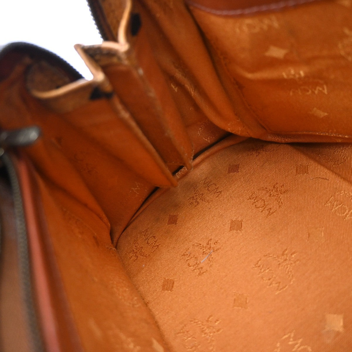 MCM Visetos Logogramme Canvas And Leather Brown Leather Handbag (Pre-Owned)