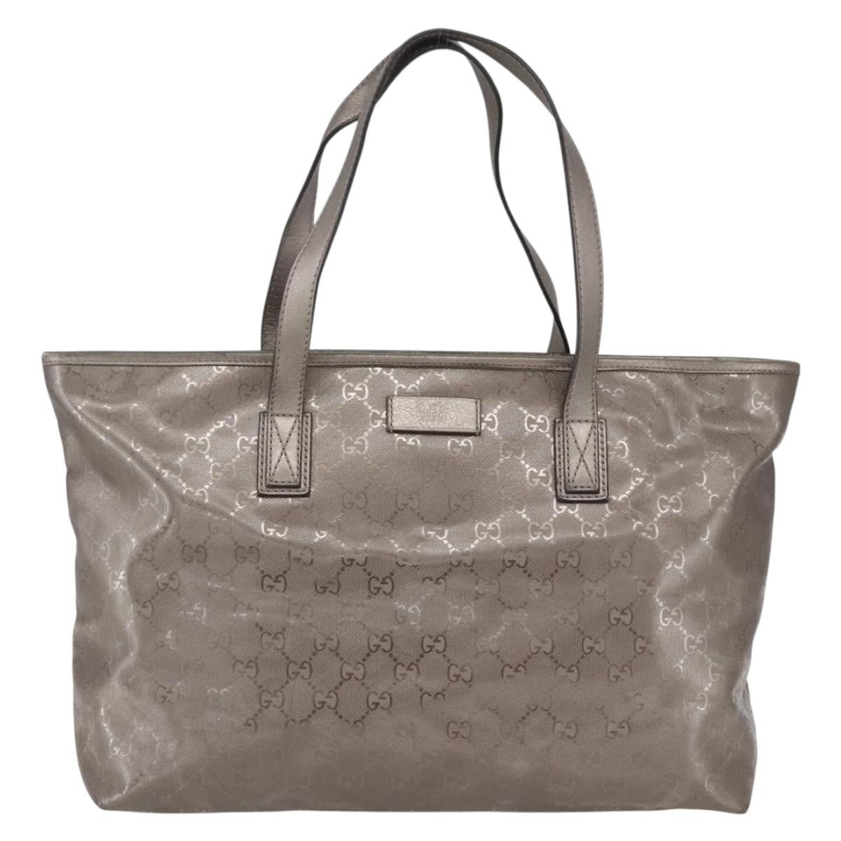 Gucci Plus Tote Gg Imprime Silver Pvc Tote Bag Bag (Pre-Owned)