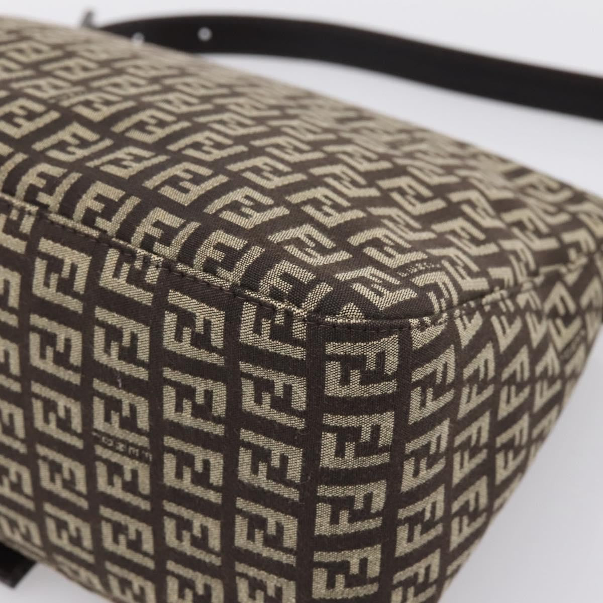 Fendi Mamma Baguette Zucchino Canvas Brown Canvas Shoulder Bag Bag (Pre-Owned)