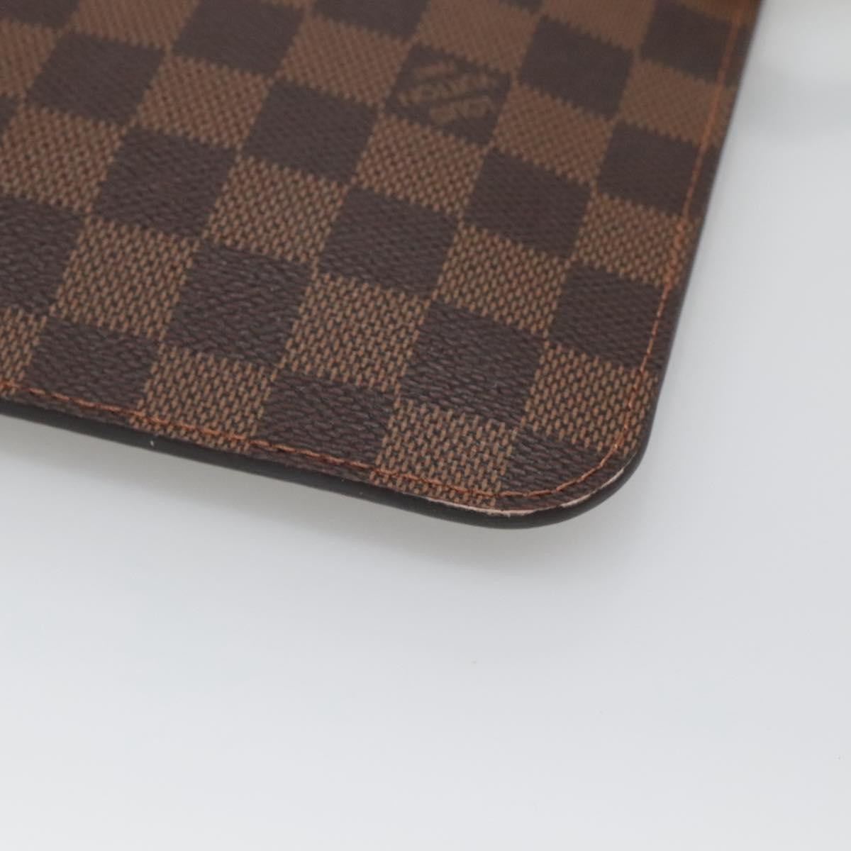 Louis Vuitton Neverfull Pochette Damier Ebene Brown Canvas Bag (Pre-Owned)