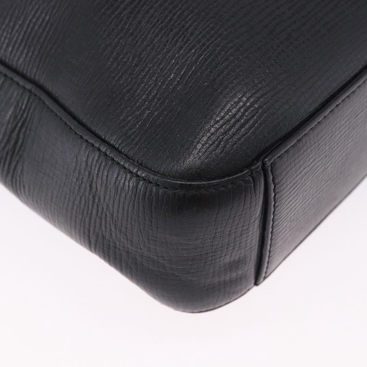 Loewe Shoulder Bag Leather Black Leather Shoulder Bag Bag (Pre-Owned)