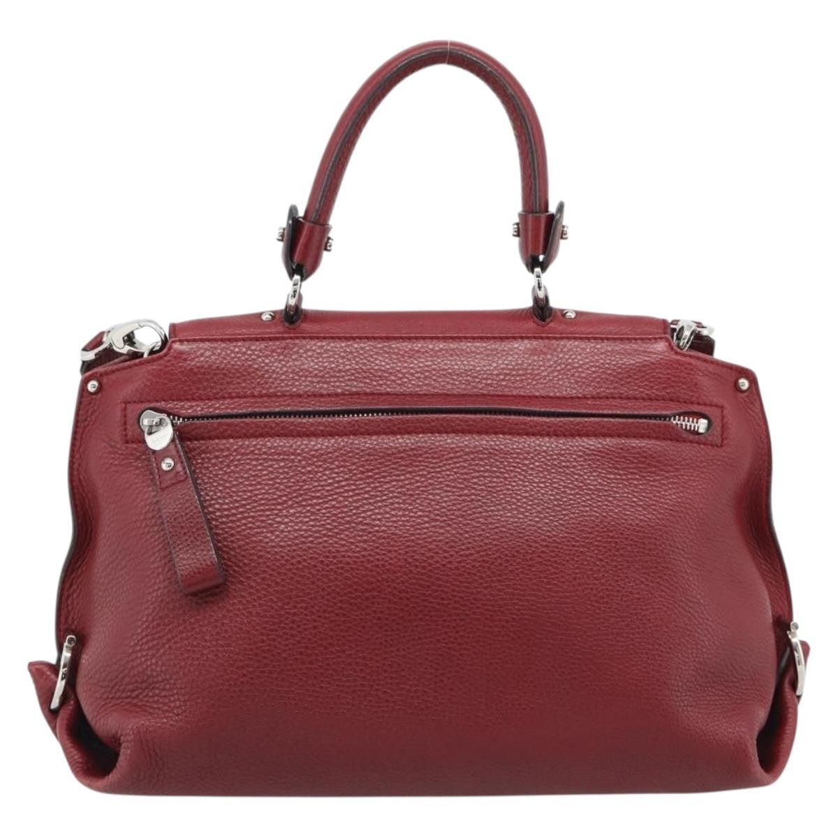 Salvatore Ferragamo Sofia Satchel Leather Red Leather Handbag (Pre-Owned)
