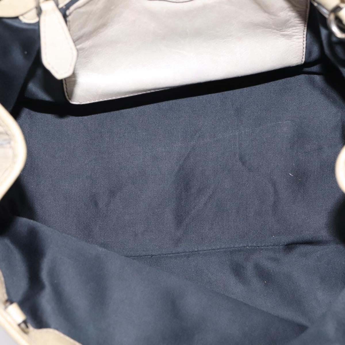 Miu Miu Bow Satchel Vitello Lux Beige Leather Handbag (Pre-Owned)