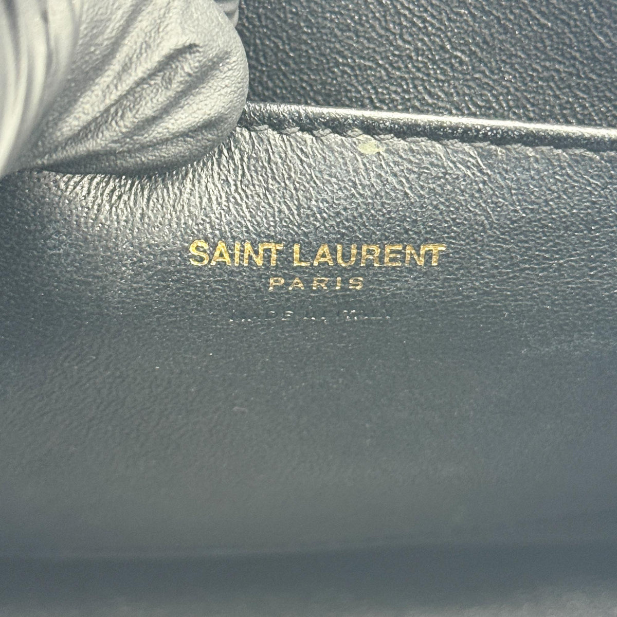 Saint Laurent Convertible Monogram Cabas Leather Black Leather Tote Bag Bag (Pre-Owned)