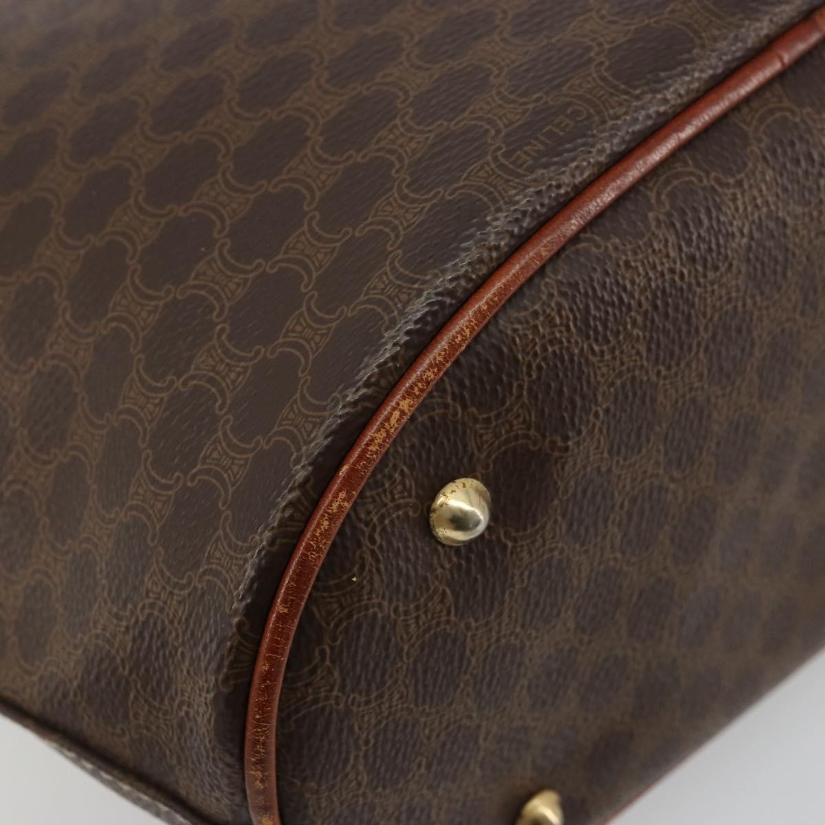 Celine Vintage Macadam Canvas And Leather Brown Canvas Tote Bag Bag (Pre-Owned)
