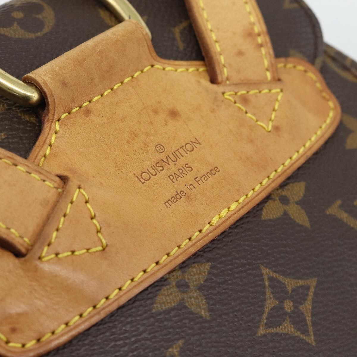Louis Vuitton Montsouris Monogram Washed Denim Brown Canvas Backpack Bag (Pre-Owned)