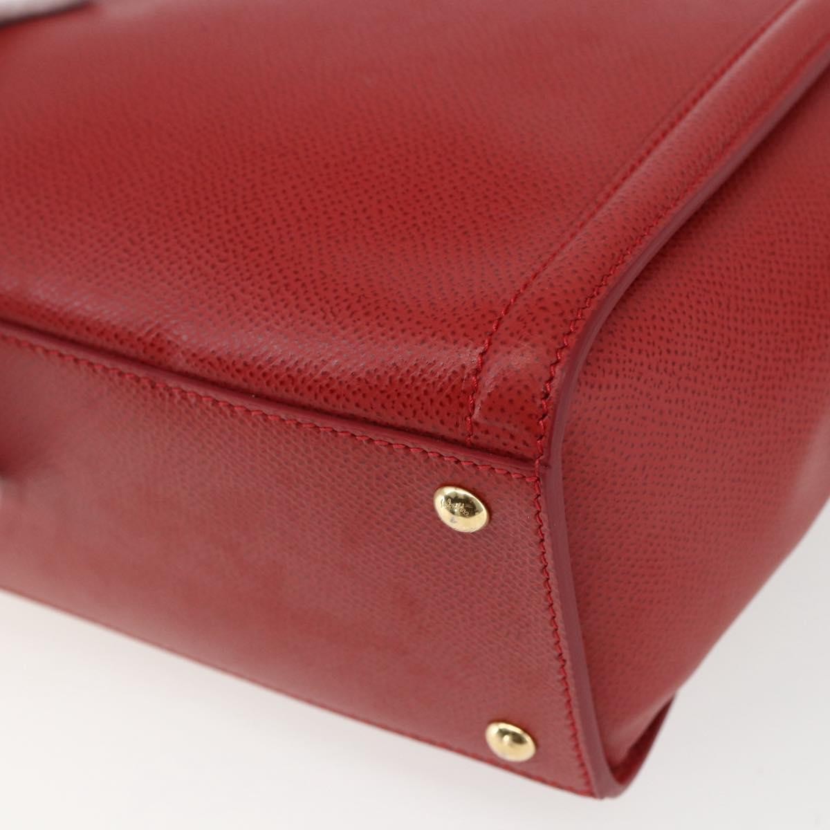 Salvatore Ferragamo Carrie Vara Saffiano Leather Red Leather Shoulder Bag Bag (Pre-Owned)