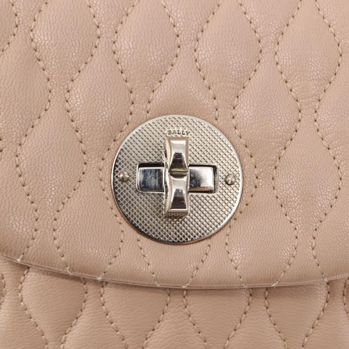 Bally Vintage Quilted Leather Pink Leather Backpack Bag (Pre-Owned)