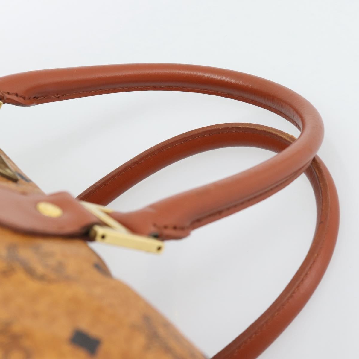 MCM Visetos Logogramme Leather Brown Leather Handbag (Pre-Owned)