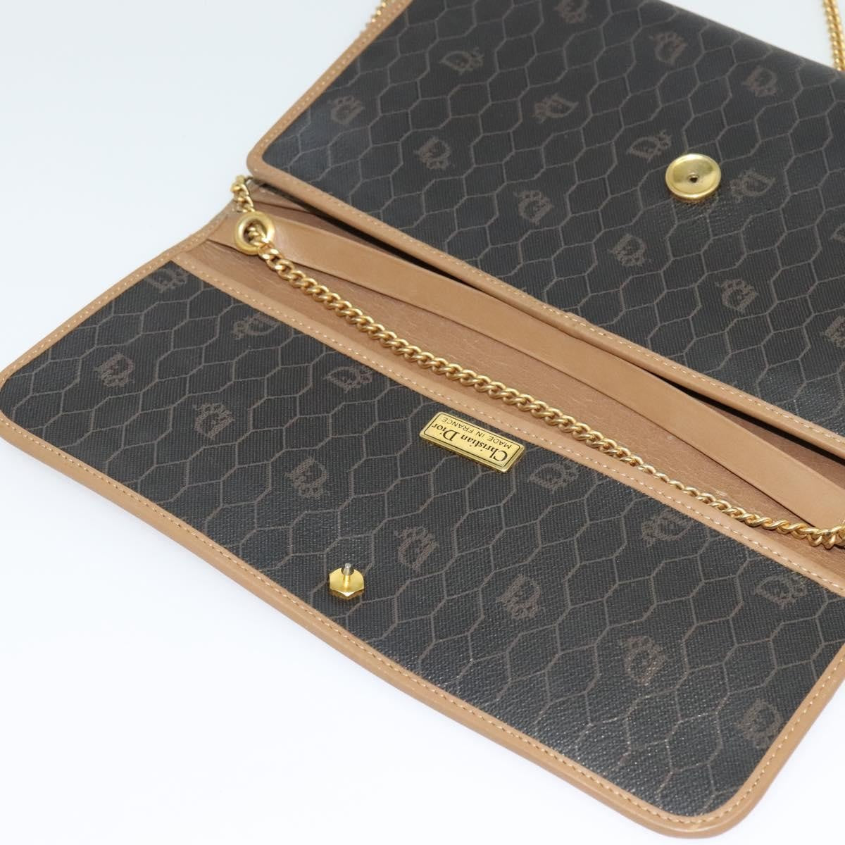 Christian Dior Vintage Honeycomb Zip Coated Canvas Black Canvas Shoulder Bag Bag (Pre-Owned)