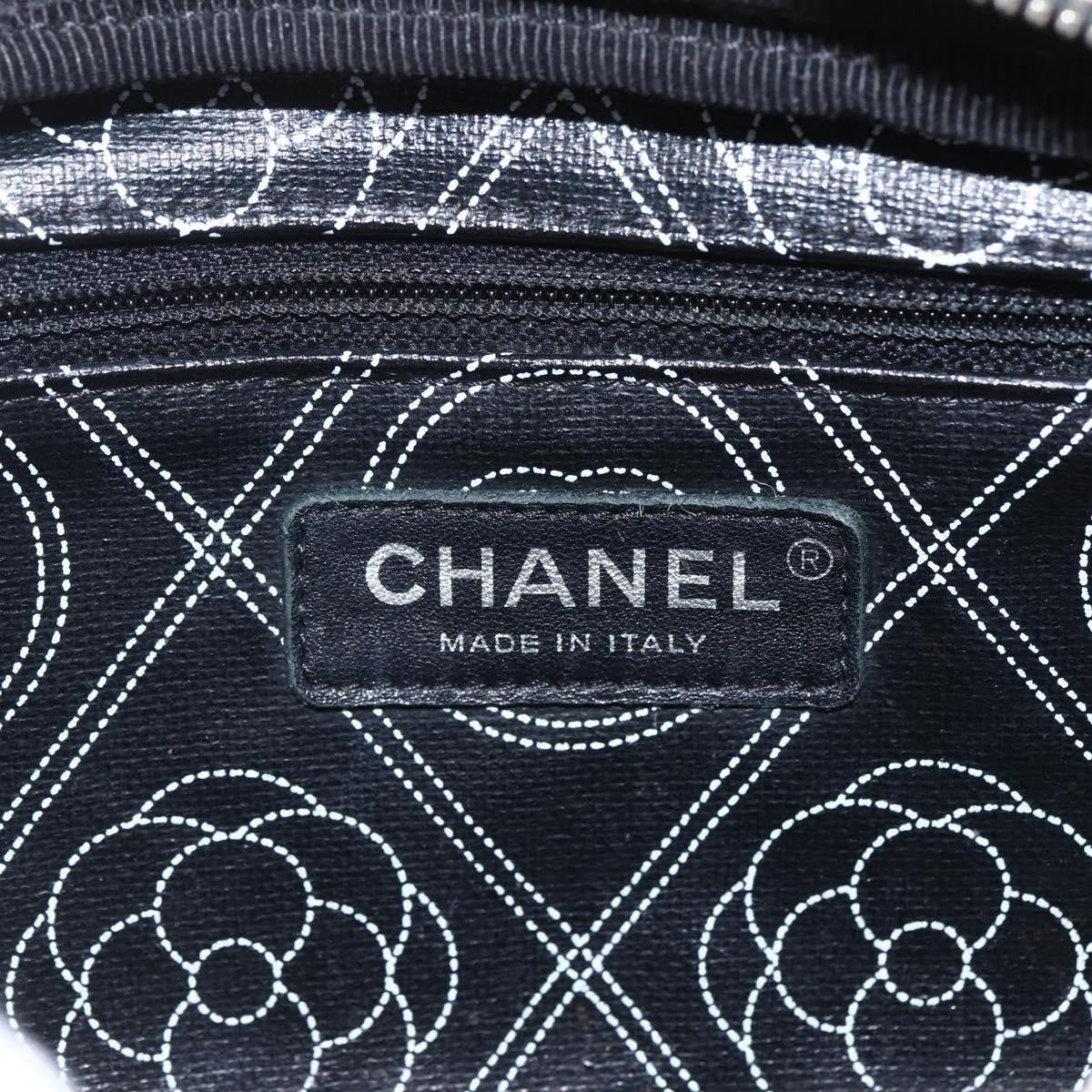 Chanel Logo Camera Case Clutch Printed Coated Canvas Black Pvc Clutche & Pouche Bag (Pre-Owned)