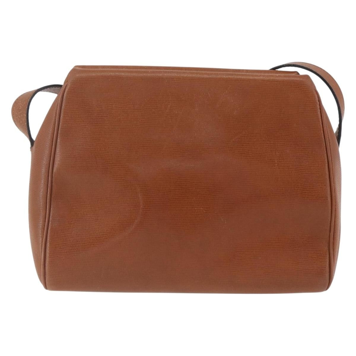 Celine Vintage Circle Logo Leather Brown Leather Shoulder Bag Bag (Pre-Owned)