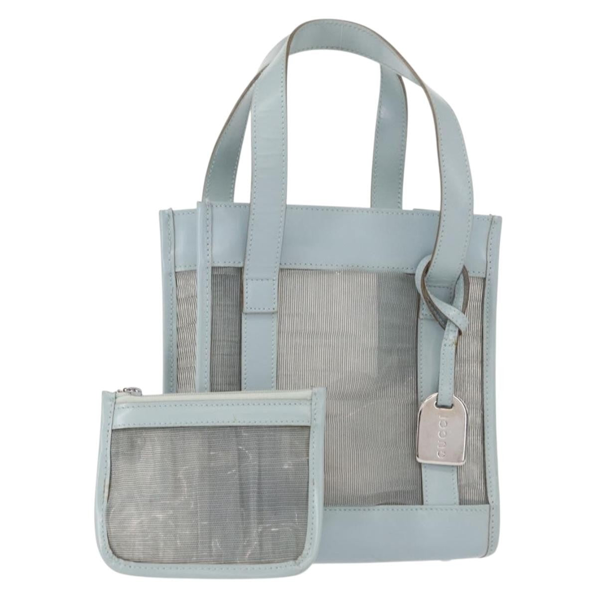 Gucci Vintage Leather Blue Leather Handbag (Pre-Owned)
