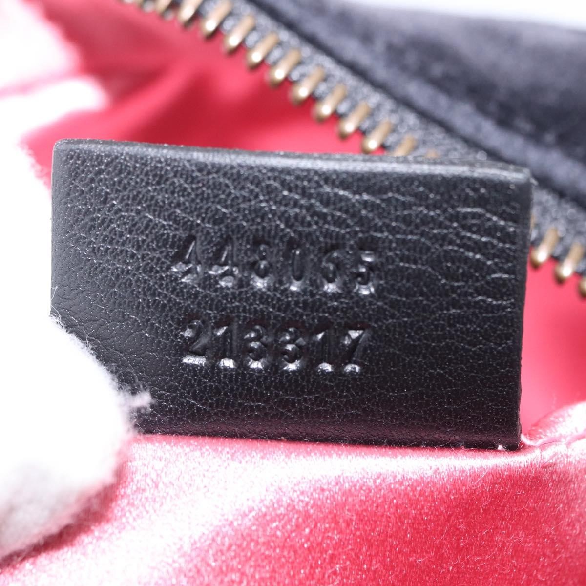 Gucci Gg Marmont Crystal Embellished Matelasse Velvet Black Velvet Shoulder Bag Bag (Pre-Owned)