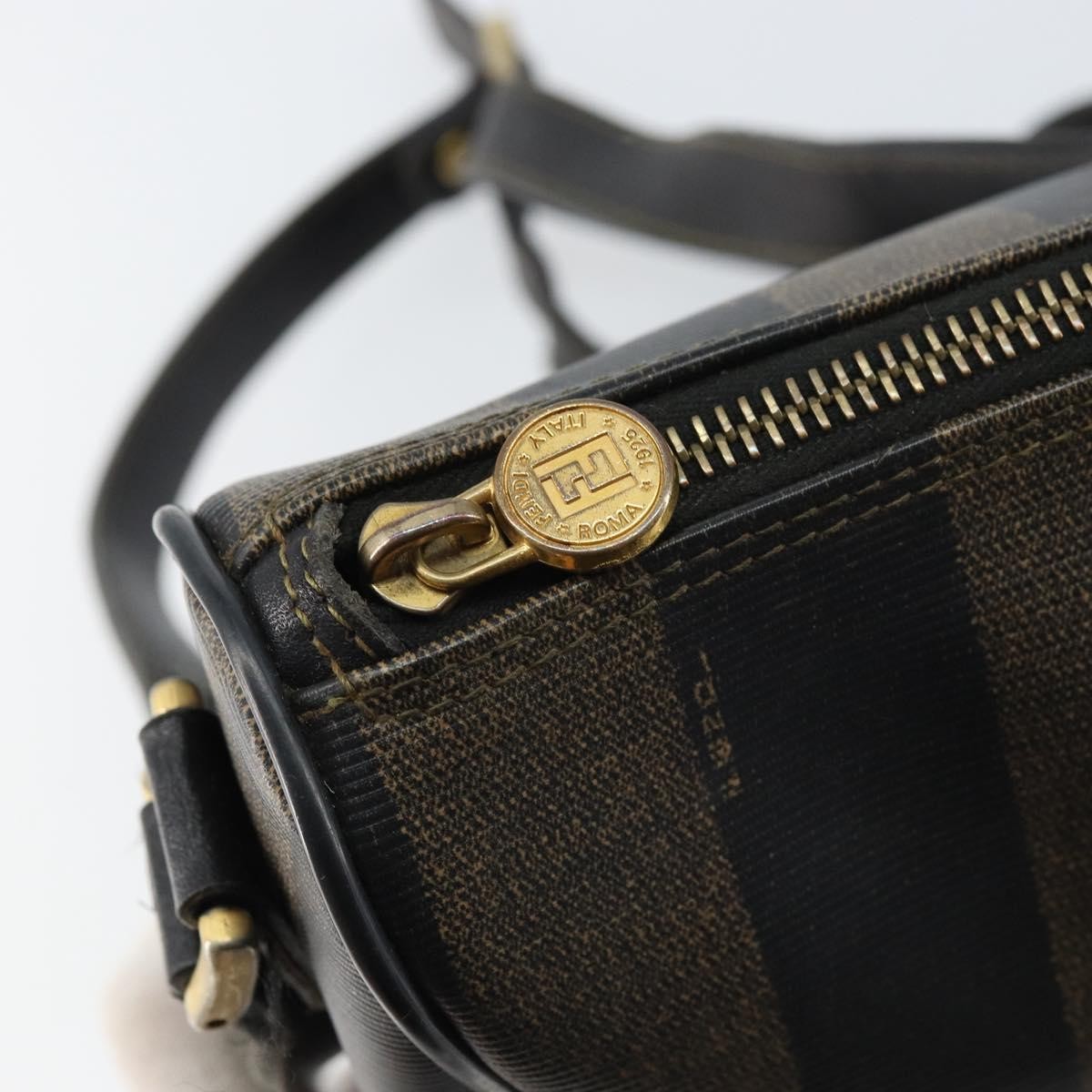 Fendi Vintage Pequin Pequin Brown Canvas Shoulder Bag Bag (Pre-Owned)