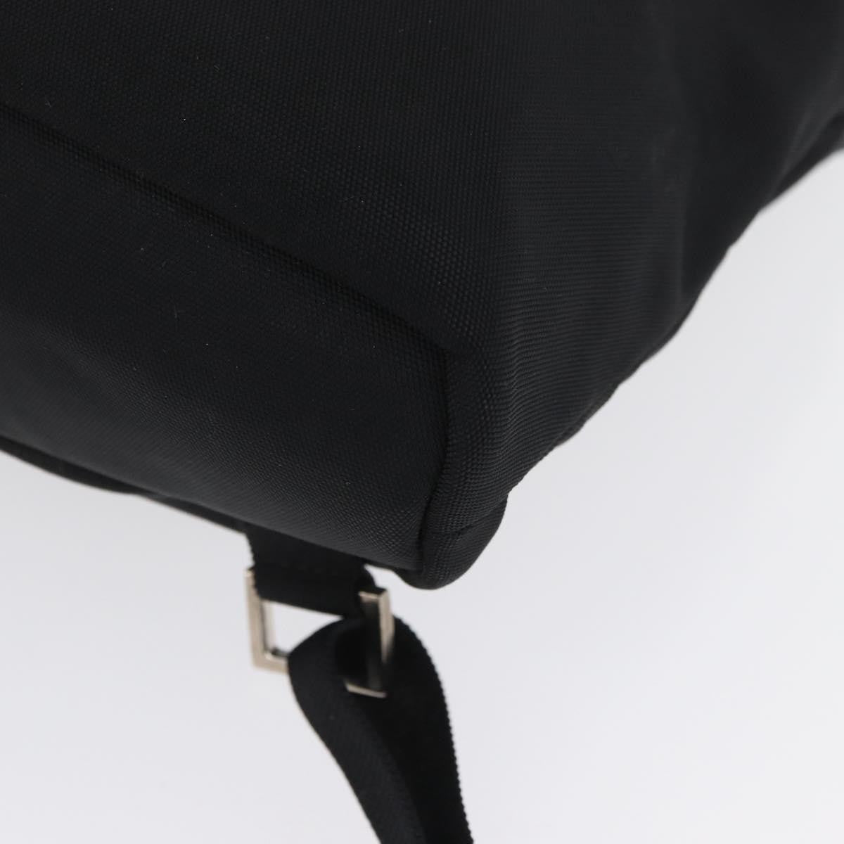 Gucci Vintage Flap Nylon Black Nylon Backpack Bag (Pre-Owned)