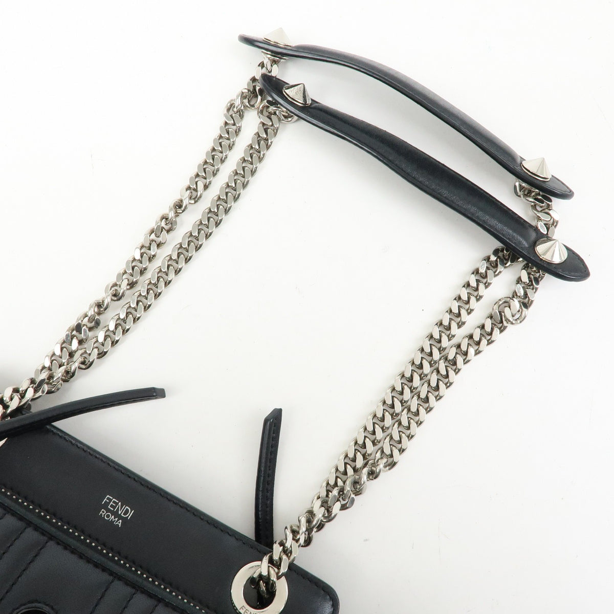 Fendi Dotcom Click Quilted Leather Black Leather Shoulder Bag Bag (Pre-Owned)