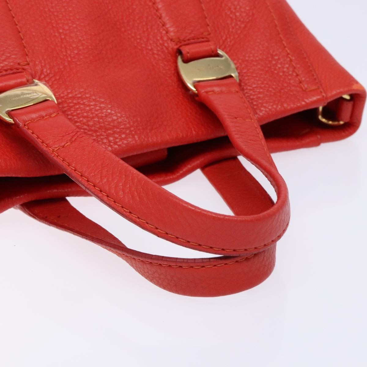 Salvatore Ferragamo Vala Leather Red Leather Bag (Pre-Owned)