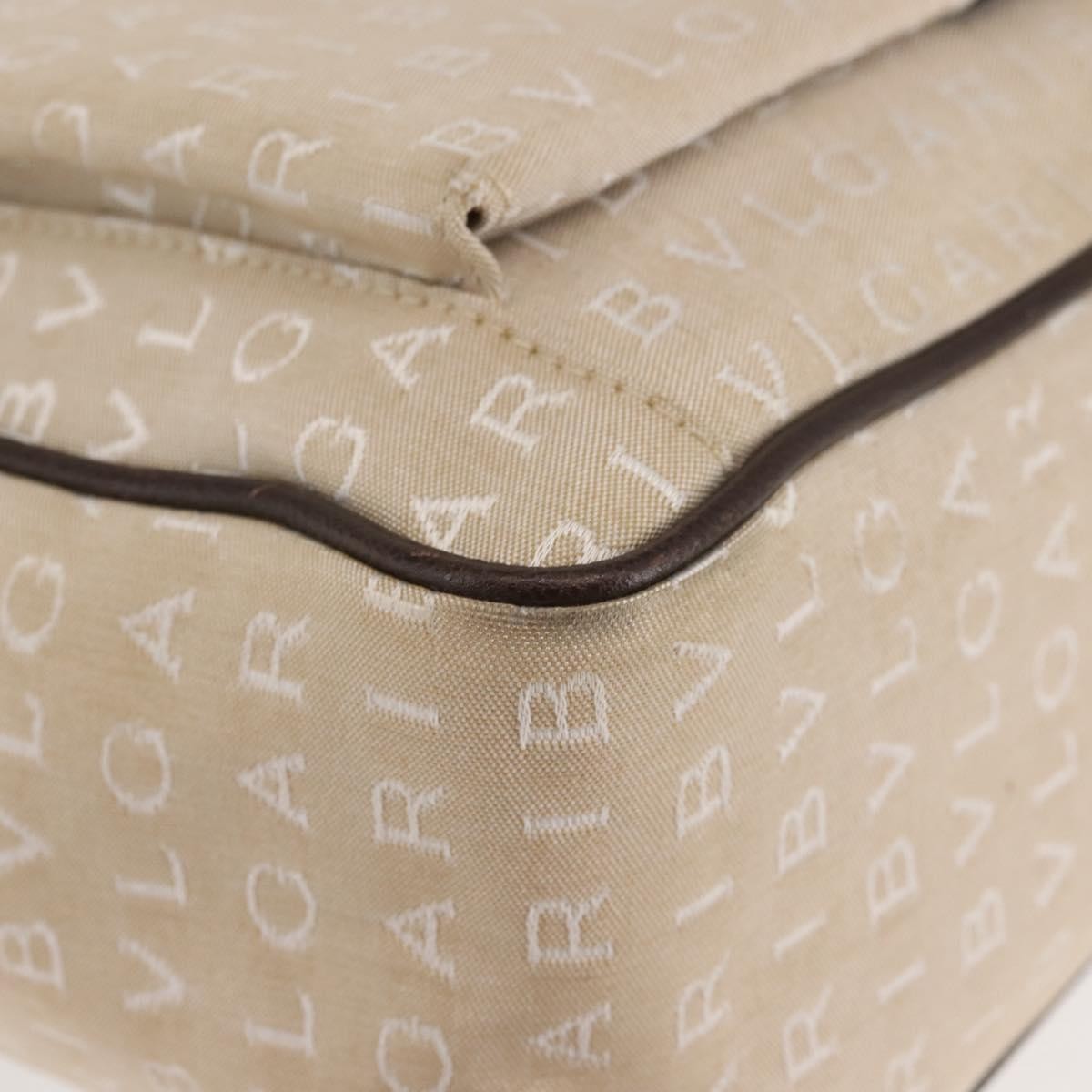 Bvlgari B.Zero1 Bucket Leather Beige Canvas Tote Bag Bag (Pre-Owned)