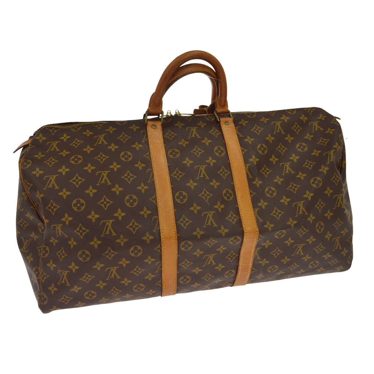 Louis Vuitton Keepall Monogram Brown Canvas Travel Bag Bag (Pre-Owned)