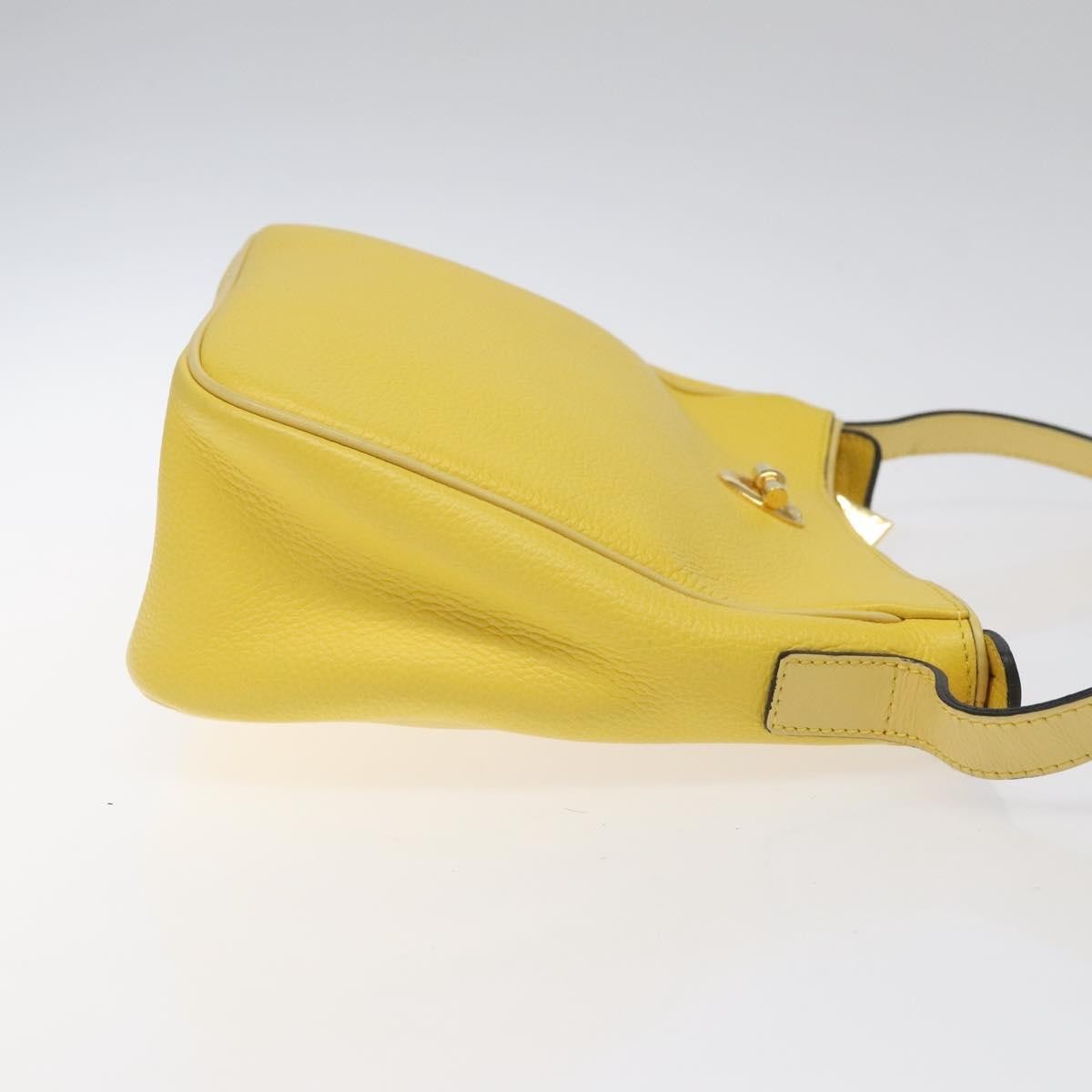 Celine Vintage Leather Yellow Leather Shoulder Bag Bag (Pre-Owned)
