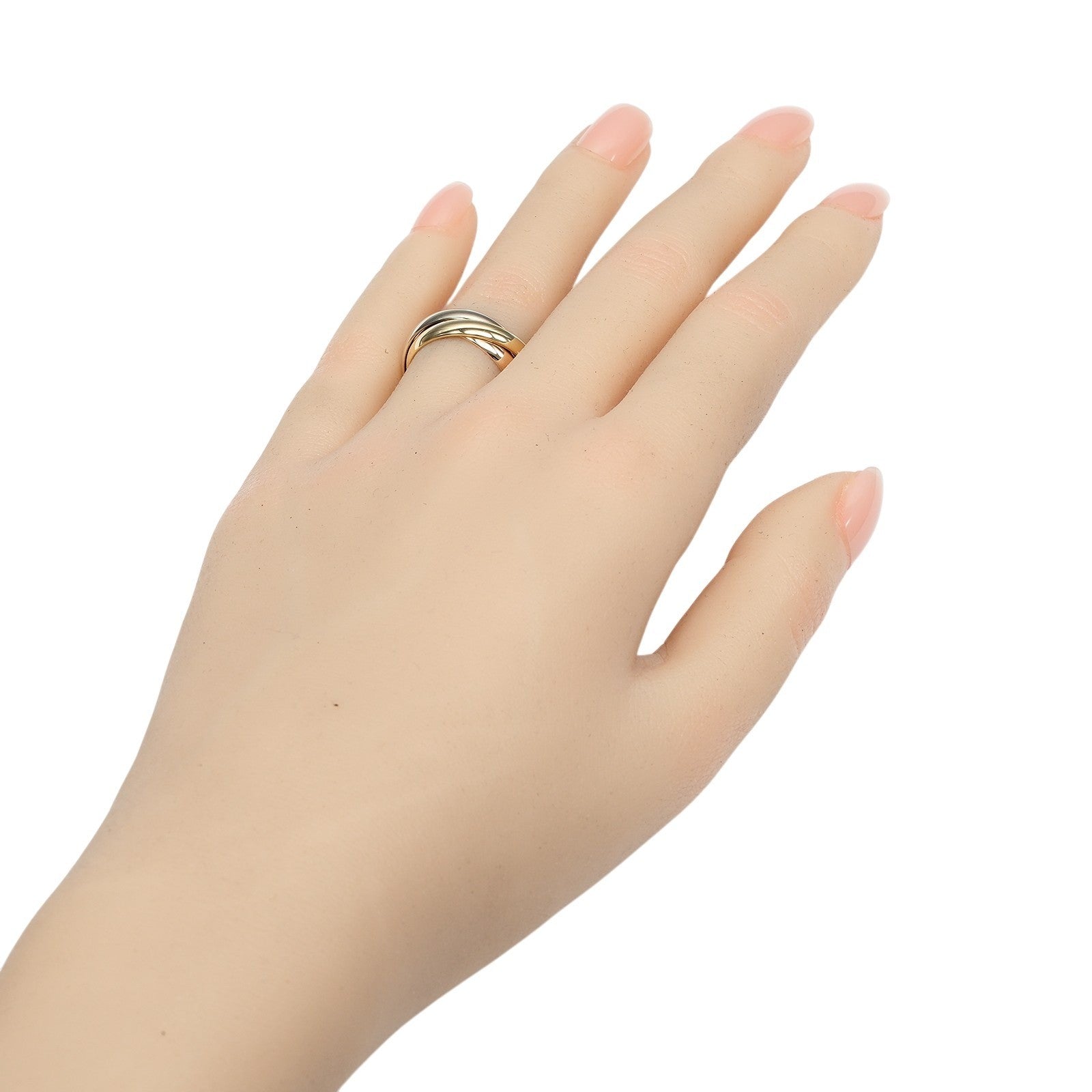 Cartier Trinity 18K Tricolor Gold Gold Yellow_Gold Ring Jewelry (Pre-Owned)