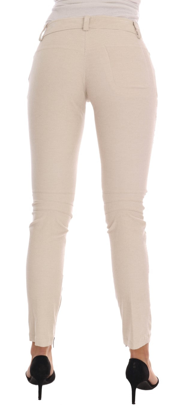 Ermanno Scervino Beige Slim Jeans Corduroy Skinny Women's Pants