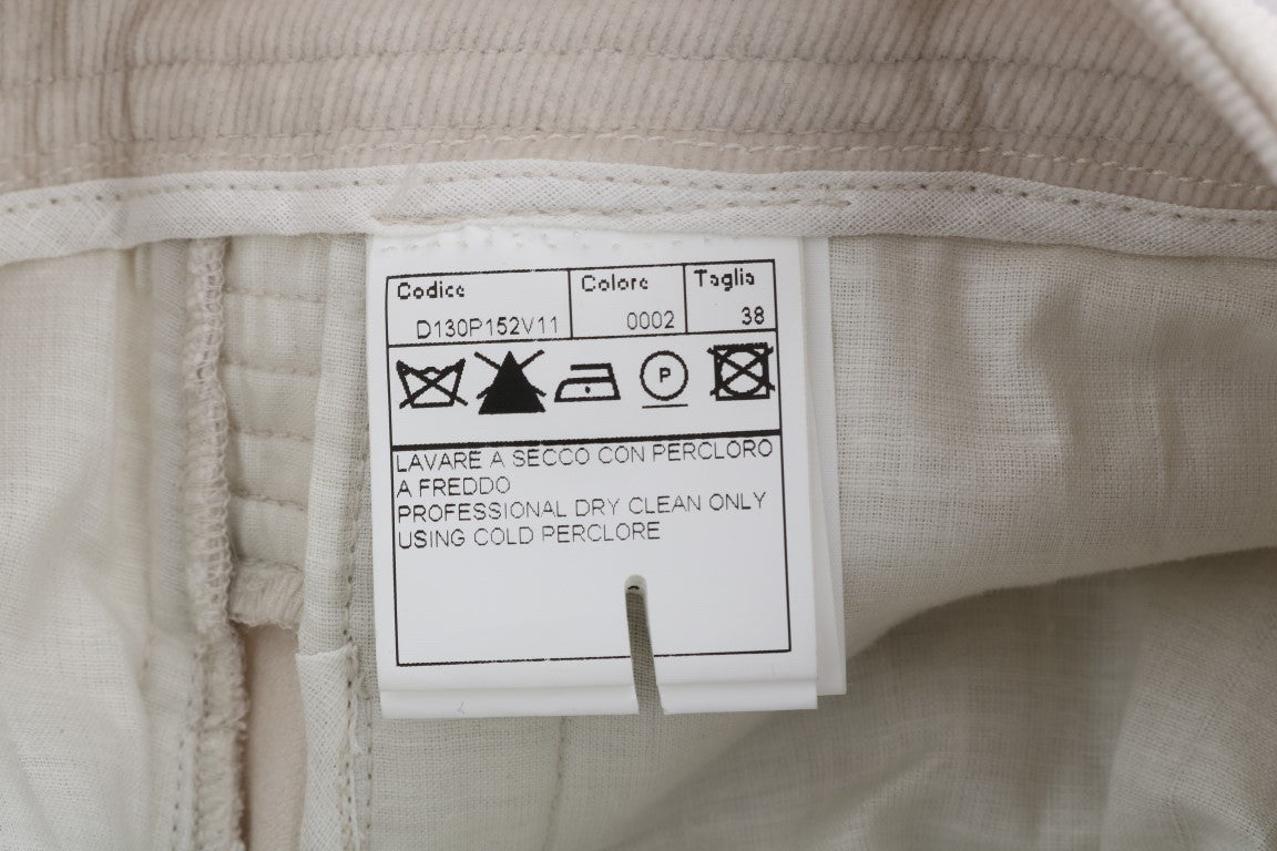 Ermanno Scervino Beige Slim Jeans Corduroy Skinny Women's Pants