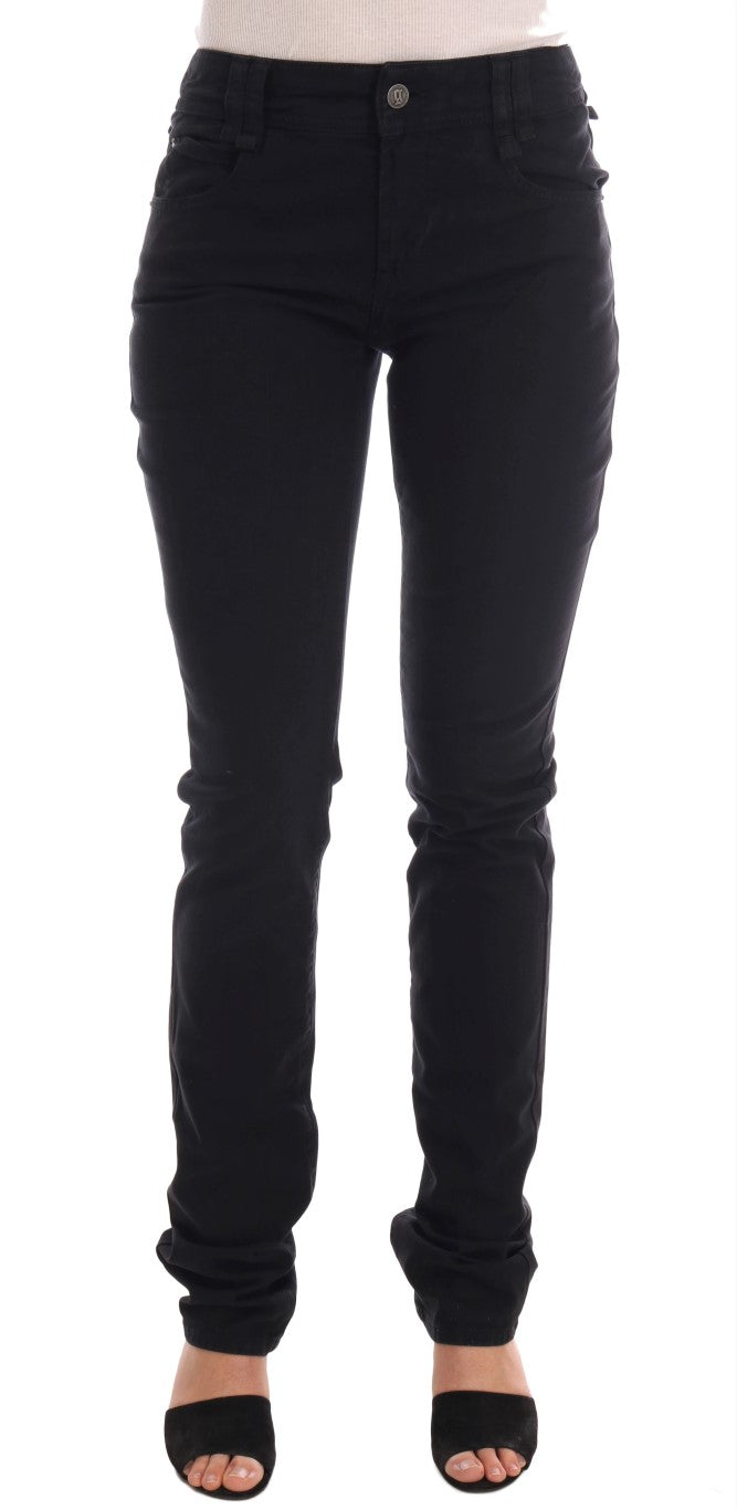 John Galliano Black Cotton Denim Stretch Regular Fit Women's Jeans