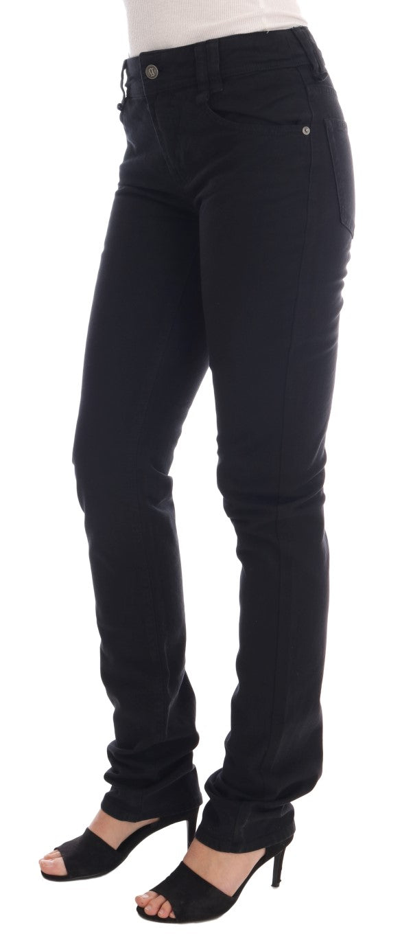 John Galliano Black Cotton Denim Stretch Regular Fit Women's Jeans