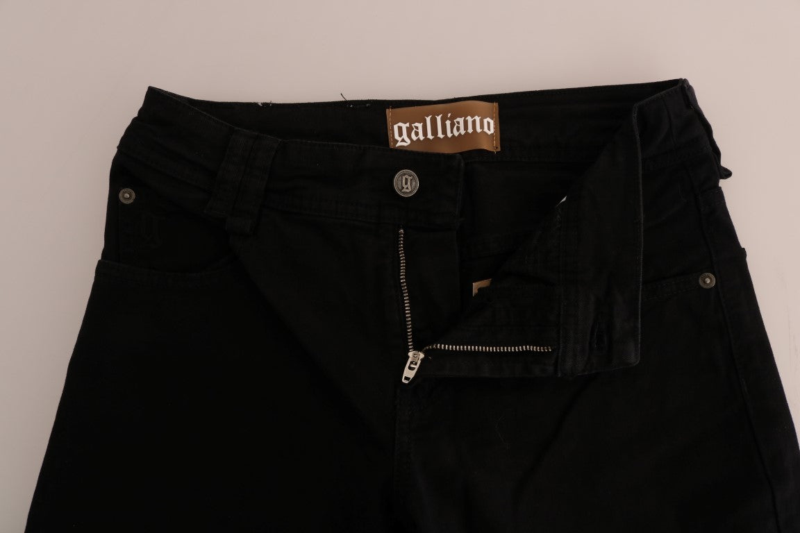 John Galliano Black Cotton Denim Stretch Regular Fit Women's Jeans