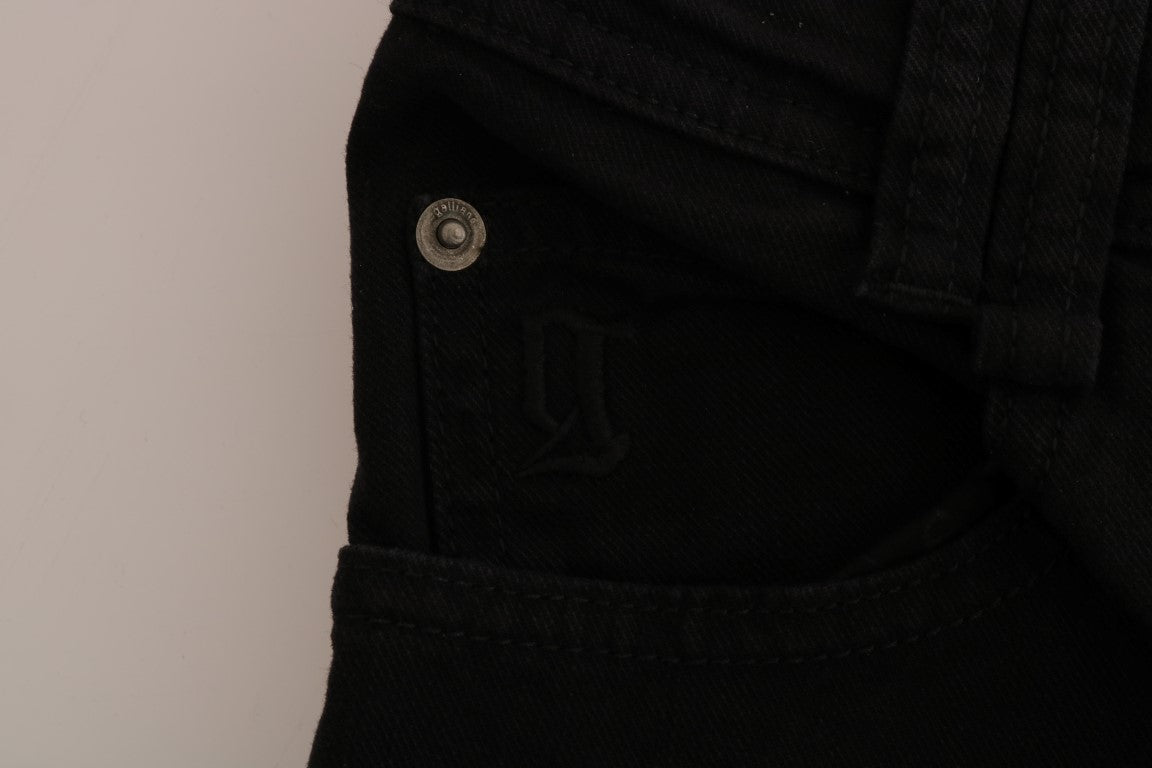 John Galliano Black Cotton Denim Stretch Regular Fit Women's Jeans