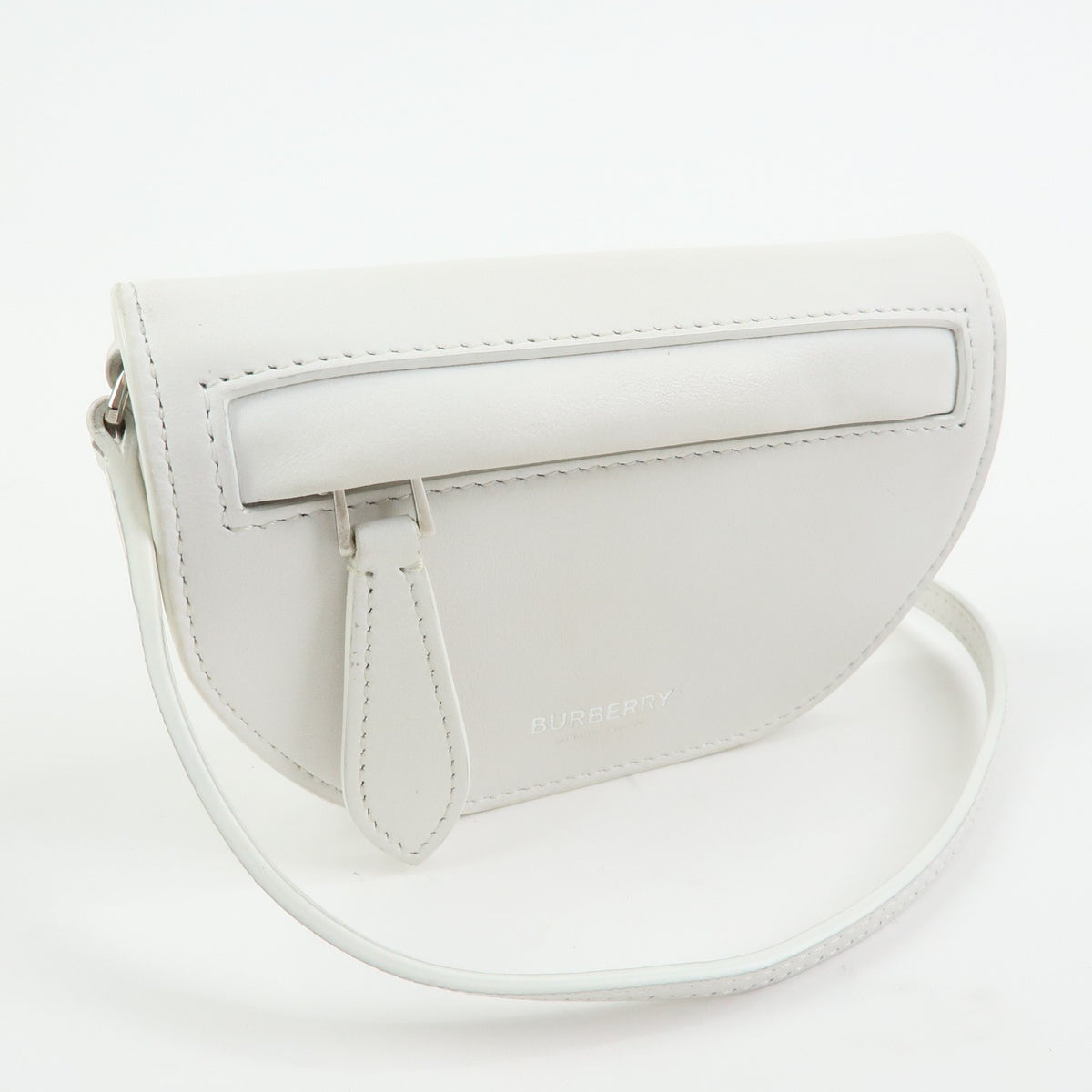 Burberry Olympia Flap Leather White Leather Handbag (Pre-Owned)