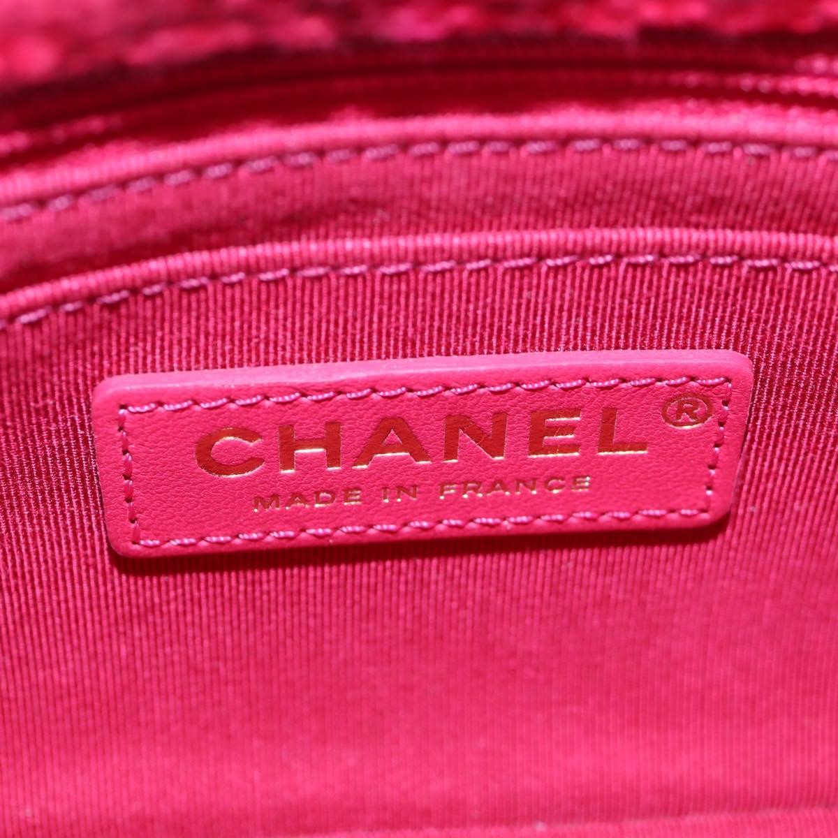 Chanel Vintage Square Classic Single Flap Quilted Shearling And Tweed Pink Canvas Handbag (Pre-Owned)