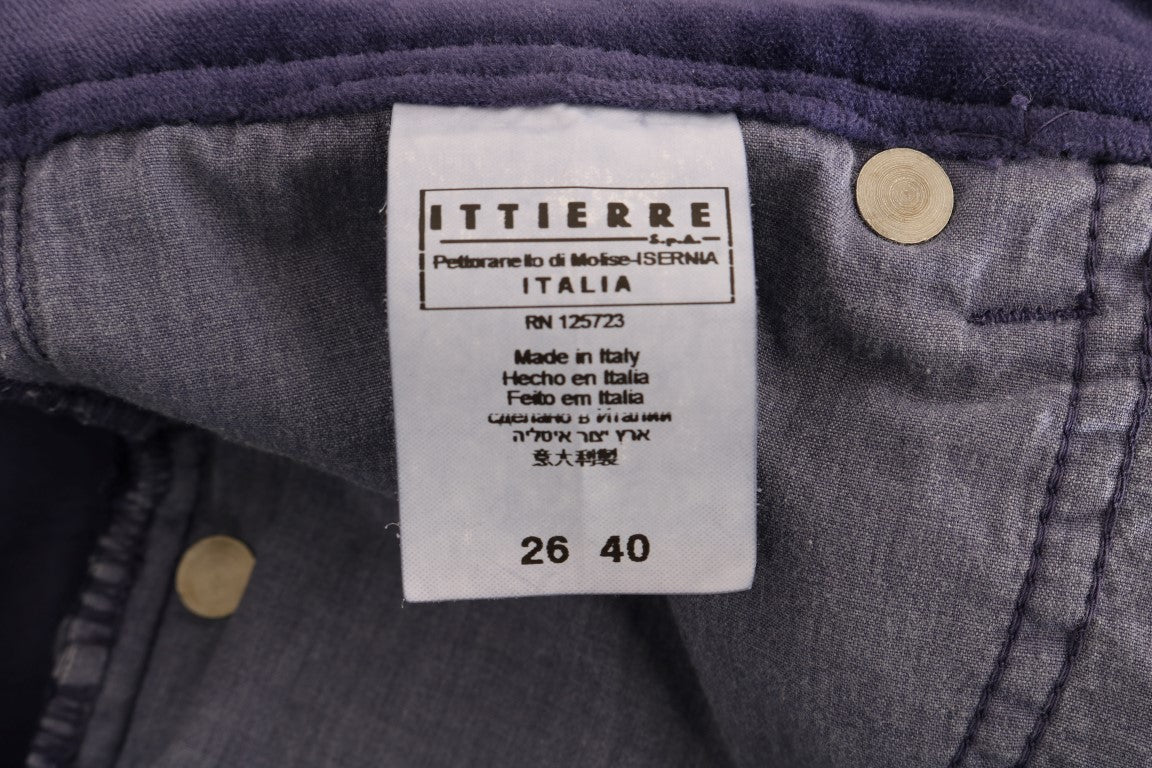 Ermanno Scervino Purple Corduroy Stretch Bootcut Women's Pants
