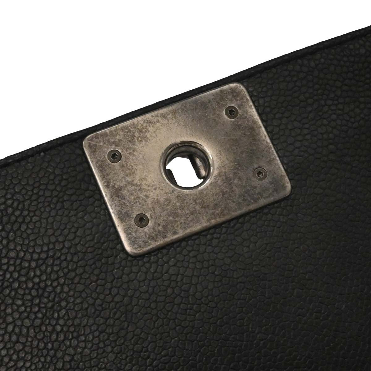 Chanel Boy Flap Tweed And Leather Black Leather Shoulder Bag Bag (Pre-Owned)